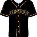 Print Baseball Jerseys for Men Sports Shirts Casual Baseball for Fans (Medium, Jesus)