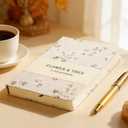 Floral Linen Notebook, Similar Embroidered, Small, 5x7, B6, Hardcover, Lay Flat, Lined & Unlined Sketchbook, Journal for Women,White