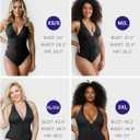 SHAPELLX Women One Piece Swimsuits Tummy Control Bathing Suits Push Up Slimming Swimwear with Built-in Bra V Neck (Black, XXXL)