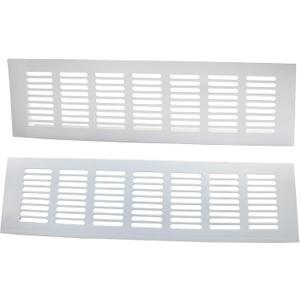 2 Pcs Air Vent Grille Cover, 12 x 3 Inch / 300 x 80mm Silver Rectangle Vent Cover, Stainless Steel Grill Cover for Ceiling, Wall, Cabinet, Cupboard Wardrobe Ventilation