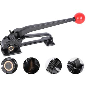 Heavy-Duty High Tensile Steel Strapping Tensioner Tool - Metal StrappingTool Feed-Wheel Banding Tensioner for 3/8" to 3/4" Metal Banding, Strapping Banding Tool for High Tensile Pallet Packing