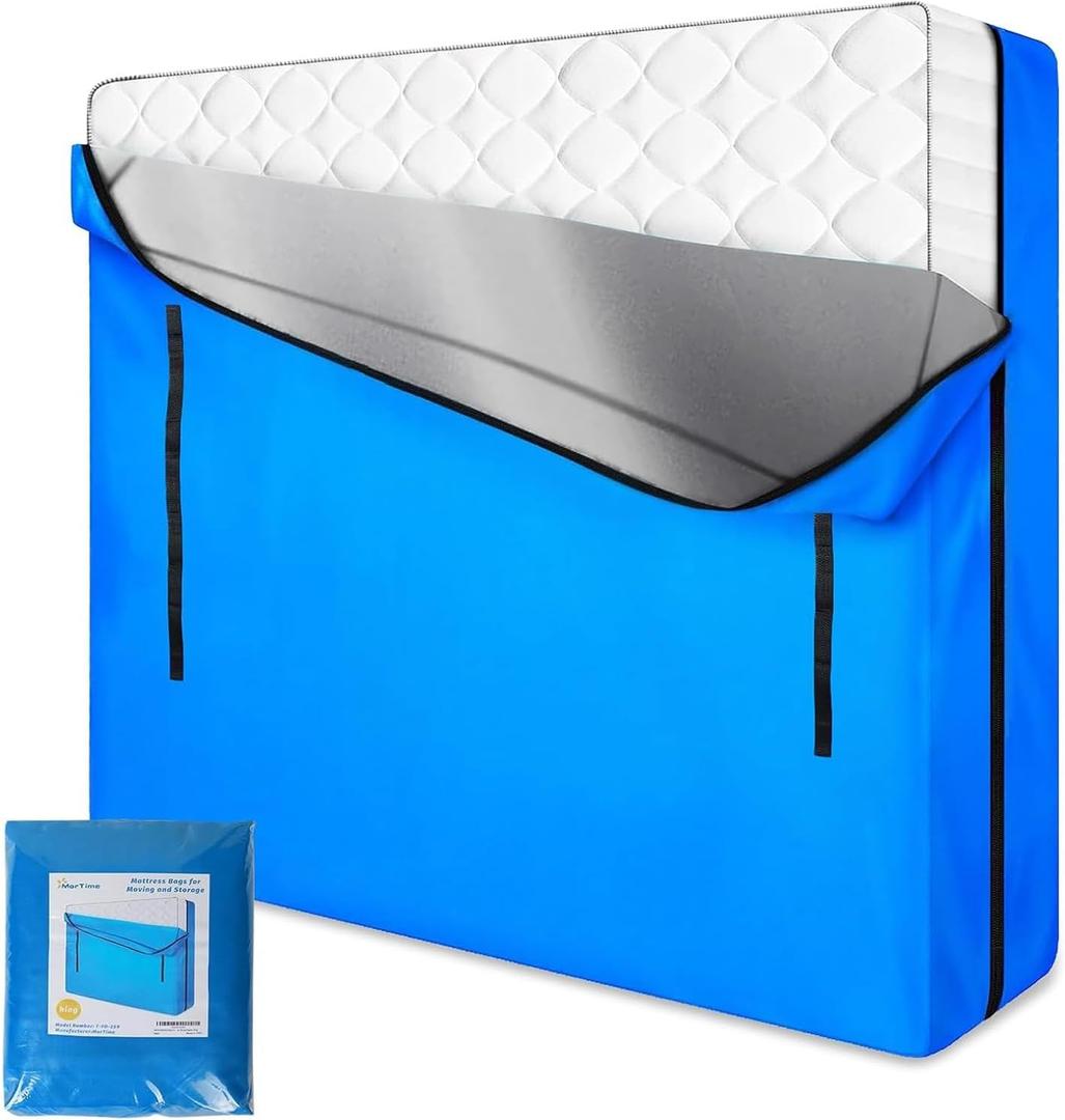 MorTime Mattress Bags for Moving and Storage, Zippered Mattress Storage Bag with 8 Strong Carrying Handles, Reusable Mattress Protector Cover Moving Supplies (King)