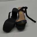 DREAM PAIRS Platform Heels for Women High Block Chunky Open Toe Ankle Strap Heels Fashion Wedding Party Evening Prom Dance Dress Pump Sandals Shoes (7.5, Black-pu)