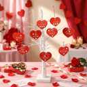 3 x 24 Pcs Blank Acrylic Heart Ornaments Mirror Valentine,Red | With Hole for Hanging, DIY Gift Tags, Name Cards Table Setting, Wedding Craft Pendants, Party Decor Versatile