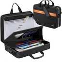 ZOOPIP Accordion File Organizer with Lock,Fireproof Document Organizer Bag with Shoulder Strap,Large 13 Pocket Expanding File Folder,Portable Safe Storage for Letter/Legal Files,Books, LaptopBlack