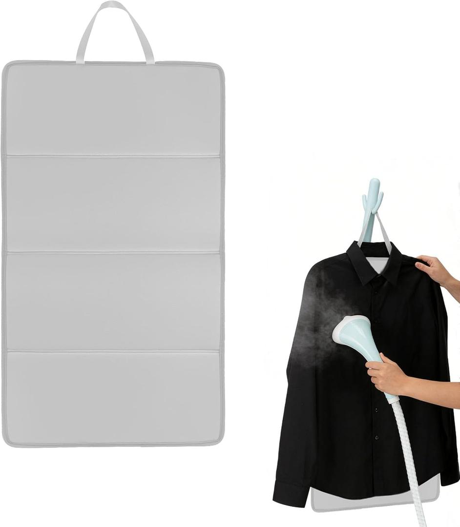 Over the Door Ironing Board, Steam Board for Clothes, Foldable Steam Board with Heat-Resistant Pad for Vertical Steaming in Small Spaces