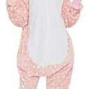 ABENCA Kids Deer Onesie Reindeer Costume Animal Girls Pajamas Christmas Halloween Cosplay Sleepwear.Pink Deer.140 (9-10 Years)