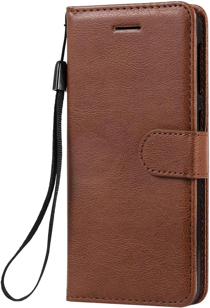 Caseurban Compatible for Samsung Galaxy A20e Wallet Case, PU Leather Flip Phone Cover with Card Holder Slots, Magnetic Closure, Built-in Kickstand, Slim Shockproof Protective Cover  Red