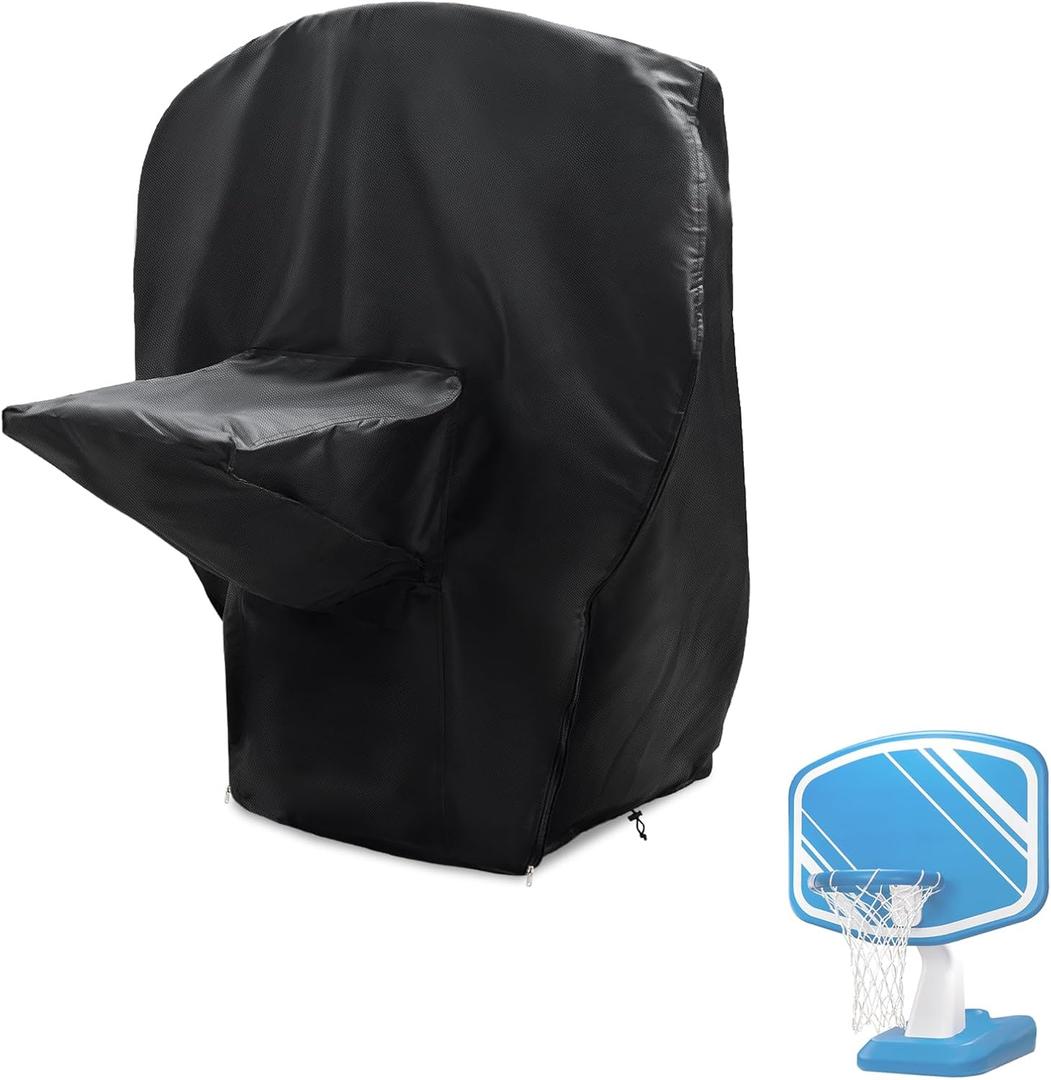Pool Basketball Hoop Cover,Heavy Duty Waterproof Dustproof Full Cover for Water Basketball Stand 37.5"W x 24"D x43"H,Pool Basketball Hoop Cover for Multiple Brands (Black)