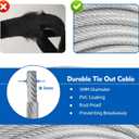 100FT Dog Runner for Yard with 15FT Tie Out Cable - Heavy Duty Trolley System for Large Dogs Up to 250LBS, Backyard/Park/Camping Use (Silver, 100FT+15FT)