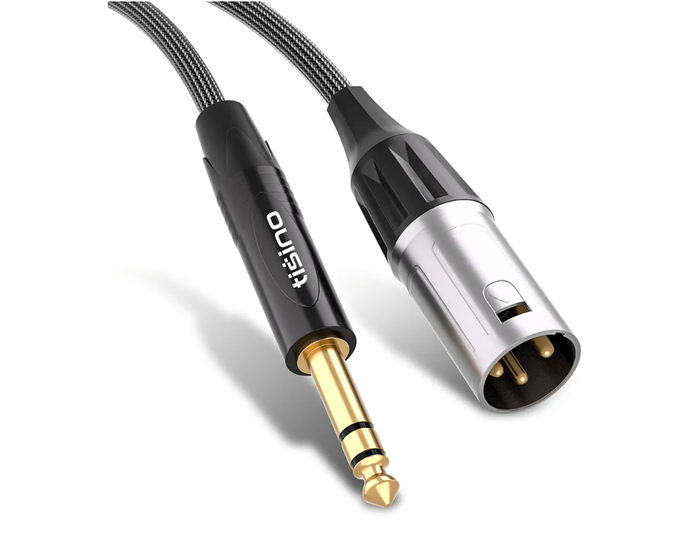 Tisino 1/4" to XLR Cable, 6.35mm TRS to XLR Male Nylon Braid Quarter inch TRS to XLR Male Balanced Interconnect Microphone Cord Patch Cable - 3.3ft