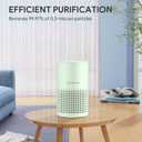 FULMINARE 2 Pack Air Purifiers for Home Bedroom H13 True HEPA Air Purifier, 3 Speeds, Timer, 24dB Quiet Air Cleaner With Night Light, Portable Small Desk Air Purifier for Smoke, Kitchen, Office, Green