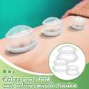 TrelaCo 6 Pcs Cupping Kit for Massage Therapy 3 Sizes Silicone Cupping Set Chinese Massage Therapy for Studio Household Cellulite Joint Pain Muscle Pain(Clear)