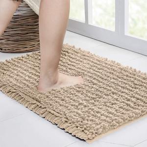 Walensee Bathroom Rug Non Slip Bath Mat (36x24 Inch Beige) Water Absorbent Super Soft Shaggy Machine Washable Dry Extra Thick Perfect Absorbant Best Large Plush Carpet for Shower Floor