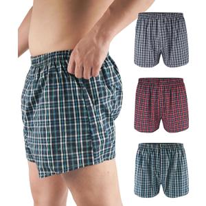 YESWEL Men's Incontinence Underwear Washable Reusable Boxer Briefs with Front Fly 3 Pack (Multicolor01, Large)