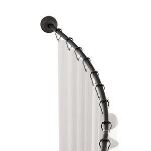 Zenna Home Rustproof Curved Shower Curtain Rod, No Drill Tension or Permanent Mount Adjustable Curved Shower Rod for Bathroom, Easy Install, Rounded for Extra Room, 50 to 72 Inches, Matte Black