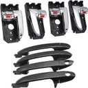 Set of 8 Interior & Exterior Door Handles Compatible with 2004-2009 Kia Spectra Spectra5, Replaces 82610-2F000 82620-2F000 82650-2F000 82670-2F000
