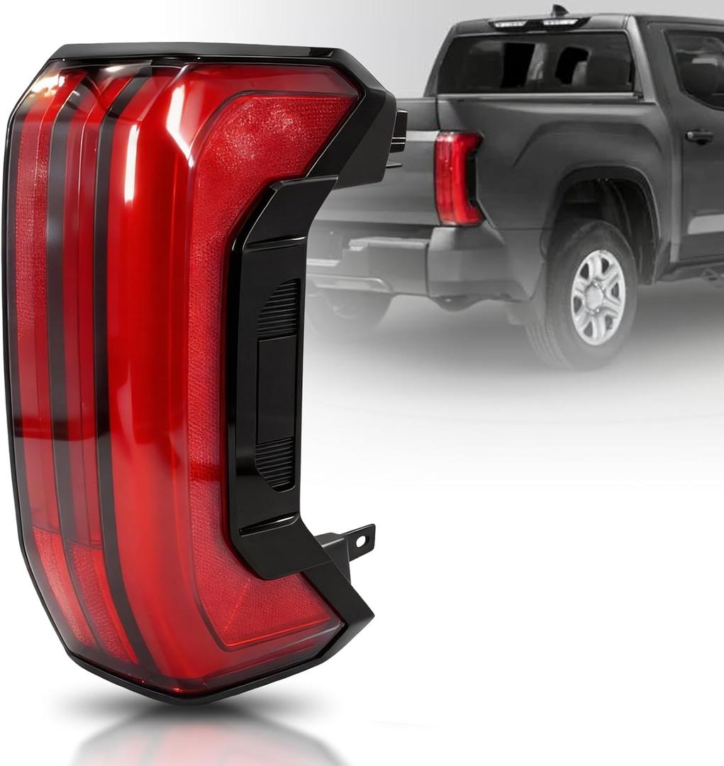 LED Tail Light Rear Lamp Assembly Compatible with Toyota Tundra 2022 2023 2024 2025 Right Passenger Side Replace# 81550-0C200 815500C200 (5-PIN, LED Type Sequential Pattern)