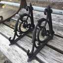 4 Pack Heavy Duty Wall Shelf Bracket, Antique Style Cast Iron Brackets, Garden Braces Rustic Shelf Bracket Black, Hardware Included