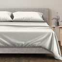 Mayfair Linen 100% Egyptian Cotton Queen Size Sheet Set - 4 PC 600 Thread Count Egyptian Cotton Sheets Set for Queen Size Bed, Cooling, Luxury Hotel 16" Deep Pocket Sateen Bedsheet, Ivory Stripe