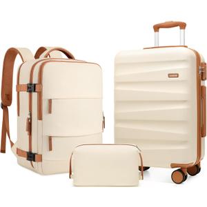 UKEIN Luggage Set with Backpack,Polycarbonate Carry On Luggage Airline Approved with Spinner Wheels, Hardshell Travel Suitcase with TSA Lock,Suitcase Set 3 Piece