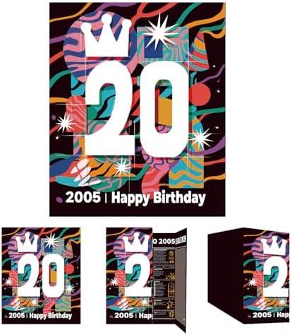 Gcardist 2025 20th Birthday Greeting Card, Jumbo 20 Years Old Birthday Gift Card, Memory Back In 2005（Envelope）Pack of 3