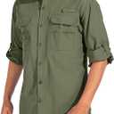 linlon Mens Safari Shirts Long Sleeve UV Protection Hiking Fishing UPF 50+ Quick Dry Cooling Camping Travel Shirts
, Medium