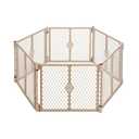 Toddleroo by North States - Superyard Baby Play Yard: Freestanding 6-Panel Baby Playpen - Indoor or Outdoor Use - Made in USA - Encloses Up to 18.5 Square Feet - 26 Inches Tall - Sand
