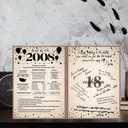 Crenics 18th Birthday Decorations for Boys or Girls 2008, Vintage Back in 2008 Birthday Poster, 18th Birthday Guest Signature Book, Great 18 Birthday Gifts