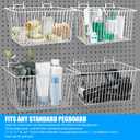 Sieral 4 Pack Pegboard Baskets, Pegboard Hooks Assortment Various Tools Storage, Pegboard Parts Storage System Peg Board Workbench Metal Wire Shelves for Organizing Hardware Attachments