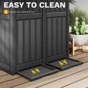 DWVO 72-Gallon Dual Outdoor Trash Can, Waterproof Resin Garbage Can with Tiered Lid & Drip Tray, Trash Bin for Patio, Deck, and Backyard, Black