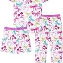 PATPAT Bamboo Viscose Pajamas Sets for Boys Girls Kids Toddler, 2 Pack Pants Sleepers, Ultra-soft Snug Fit Pjs 2-12Y (Shorts Not Included)
