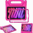Kids Case for iPad Mini 7th&6th Generation 8.3-inch 2024/2021 Release, with Built-in Screen Protector, Shockproof Lightweight Handle Stand Case for iPad Mini 8.3" Latest Cover (Rose)