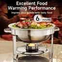 Chafing Dishes for Buffet, 4 Pack 5QT Round Stainless Steel Chafing Dish Set for Home Parties, Christmas Gatherings, Catering Events Complete Buffet Warmer Set (Silver 4)