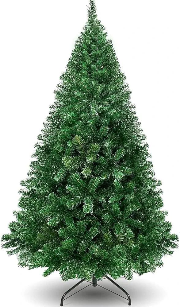 6ft Artificial Christmas Tree Xmas Tree with Solid Metal Stand for Holiday Indoor and Outdoor Decoration, Green