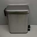 Step Pedal Small Bathroom Trash Can With Lid,6 Liter / 1.6 Gallon Stainless Steel Bathroom Garbage Can,Mini Rectangle Trashcans for Bedroom,Toilet,Living Room and Office Covered Waste Basket, Silver