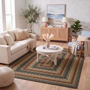 GarveeHome 5x7 Washable Rug for Bedroom Braided Easy Jute Living Room Rugs