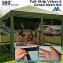 10x10 Pop Up Canopy with Mosquito Netting, Army Green | Ez Up, Portable, Waterproof, UV Protection. Steel Frame. Ideal For Camping, Parties, Patio, Backyard & Outdoor Events.