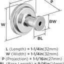Amerock Faraday 1-1/4 inch (32mm) Diameter Polished Chrome Cabinet Knob, BP3774026