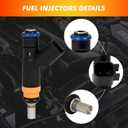 2005-2019 Fuel Injector Fit for Dodge Charger/Durango 09-19, for RAM 1500 2500 3500 11-18, for Chrysler 300 05-18, for Jeep Commander 09-10, Grand Cherokee 06-10, 5.7L 6.1L, Replaces 05037479AA, FJ732