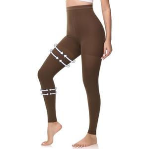 beister Medical Compression Pantyhose for Women & Men, 20-30mmHg Graduated Support Tights, Opaque Footless Waist High Compression Stockings & Leggings for Varicose Veins, Edema, Flight, DVT, S-M
