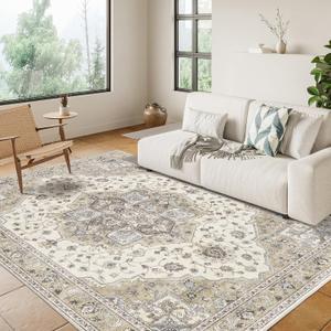 Washable Area Rugs Non Slip 8x10 Inch Machine Washable Living Room Stain Resistant Bedroom Rug 8x10 Inch Beige
