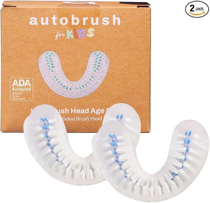 Autobrush Double Sided Brush Head Replacement with Nylon Bristles, ADA Accepted, Kids (Ages 912, Pack of 2)