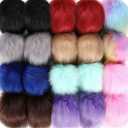 Juinte 10 Pcs 6inch Faux Fur Pom Pom for Hats Large Fluffy Pompom Balls for Valentine's Day DIY Crafts with Elastic Loops for Beanies, Shoes, Keychain, DIY Knitting Accessories (Vibrant Colors)