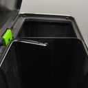 Amazon Basics Dual Compartment Recycling Can with Soft-Close Lid and Removable Liner Buckets, 60 Liters, Rectangular, Grey, Silver