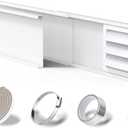 Flamorrow Dryer Vent Window Kit, 4" Window Vent Kit with Air Vent Cover, Adjustable Window Dryer Vent Panels with Insulation Foam Seal Strip & Aluminum Seal Tape, Hose Clamp