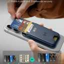 ESR Geo for MagSafe Wallet with Full Find My Functionality, RFID Blocking, 5 Cards Holder for Phone Case, Strong Magnetic Wallet for iPhone 17e/17/16/15/14/13/12 Series, Not for Mini, Dark Blue