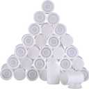 JOVITEC 30 Pieces Plastic Film Canister Holder, 35 mm Empty Camera Reel Containers, Storage Containers Case with Lids for Storing Small Accessories, Film, Keys, Coins, Art Beads(White)