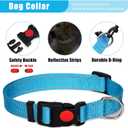 No Pull Dog Harness Adjustable Collar & Leash Set - Dog Halter Harnesses Collapsible Bowls & Poop Bag Dispenser Muzzle ID Tags Toys Fits Small Medium Large Dogs (Blue-M)