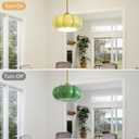 Green Milk Glass Pendant Light Chandelier, 9.8" Hanging Mid Century Modern Ceiling Light Fixture, Adjustable Gold Kitchen Chandelier for Dining Room Bedroom Hallway Foyer